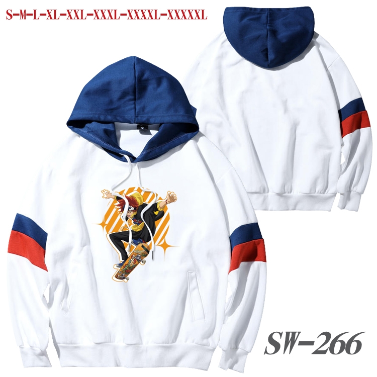 SK∞ Anime cotton color matching pullover sweater hoodie from S to 5XL SW-266