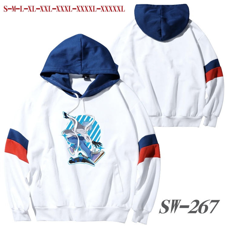 SK∞ Anime cotton color matching pullover sweater hoodie from S to 5XL SW-267