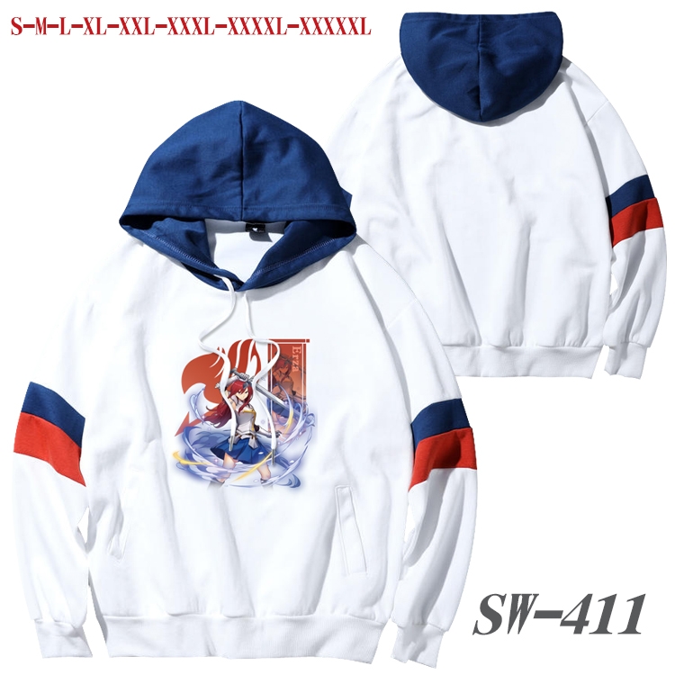 Fairy tail Anime cotton color matching pullover sweater hoodie from S to 5XL SW-411