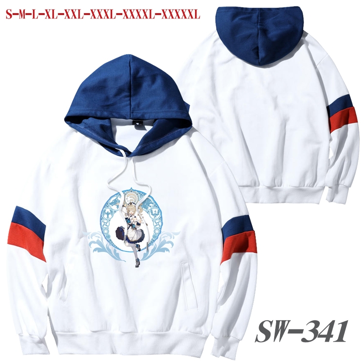 Genshin Impact Anime cotton color matching pullover sweater hoodie from S to 5XL SW-341