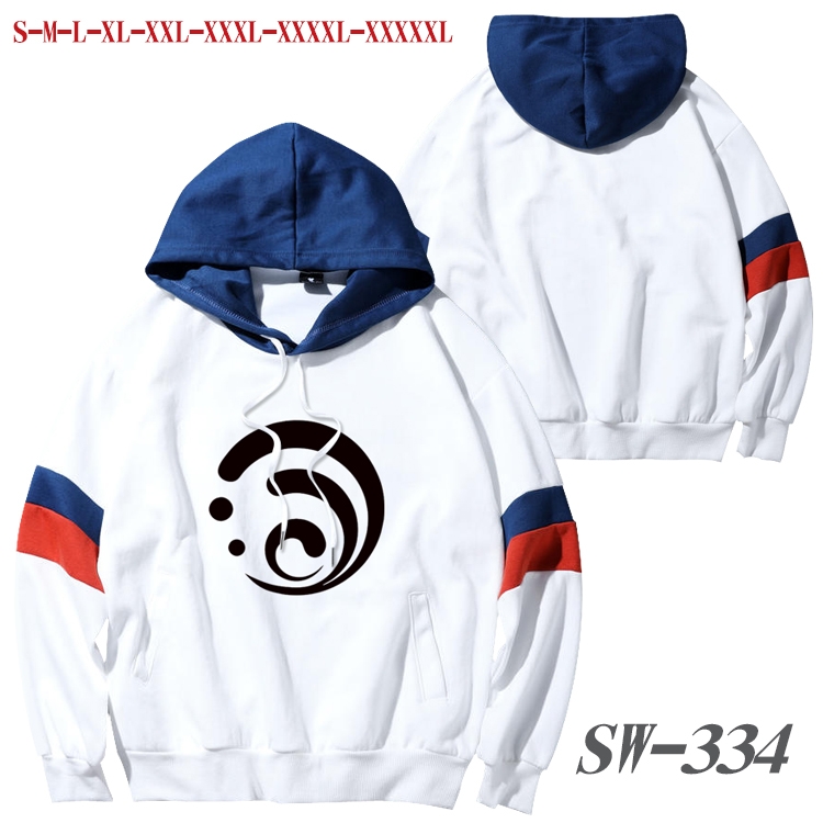 Genshin Impact Anime cotton color matching pullover sweater hoodie from S to 5XL SW-334