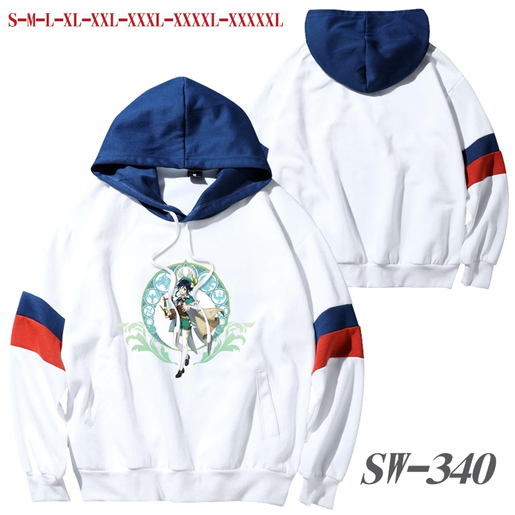 Genshin Impact Anime cotton color matching pullover sweater hoodie from S to 5XL SW-340