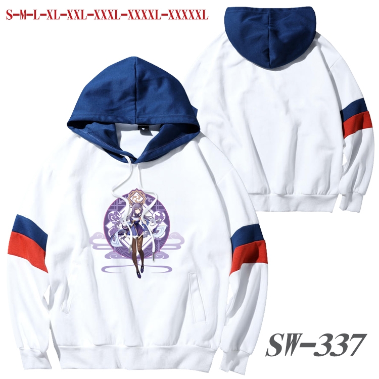 Genshin Impact Anime cotton color matching pullover sweater hoodie from S to 5XL SW-337