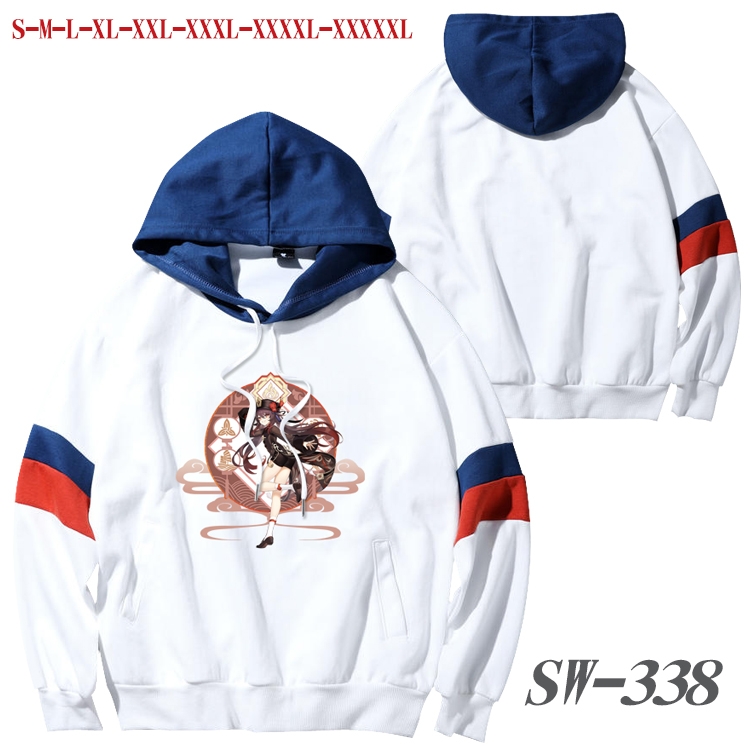 Genshin Impact Anime cotton color matching pullover sweater hoodie from S to 5XL SW-338