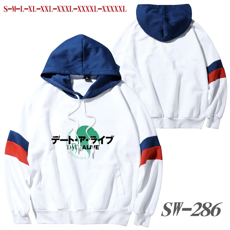 Date-A-Live Anime cotton color matching pullover sweater hoodie from S to 5XL SW-286