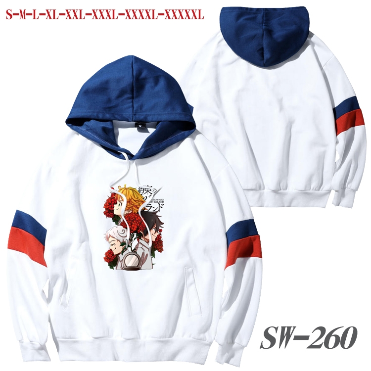 The Promised Neverla Anime cotton color matching pullover sweater hoodie from S to 5XL SW-260