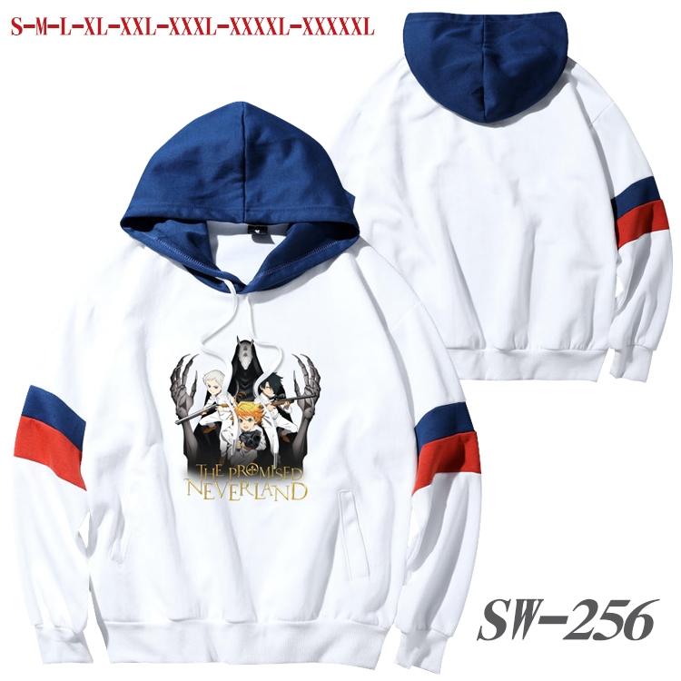 The Promised Neverla Anime cotton color matching pullover sweater hoodie from S to 5XL SW-256