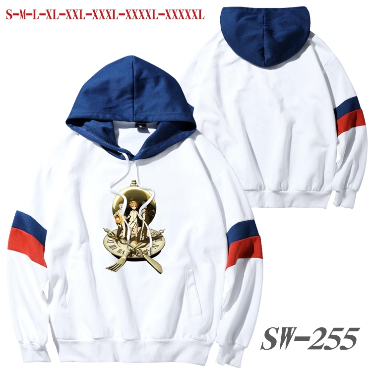 The Promised Neverla Anime cotton color matching pullover sweater hoodie from S to 5XL SW-255