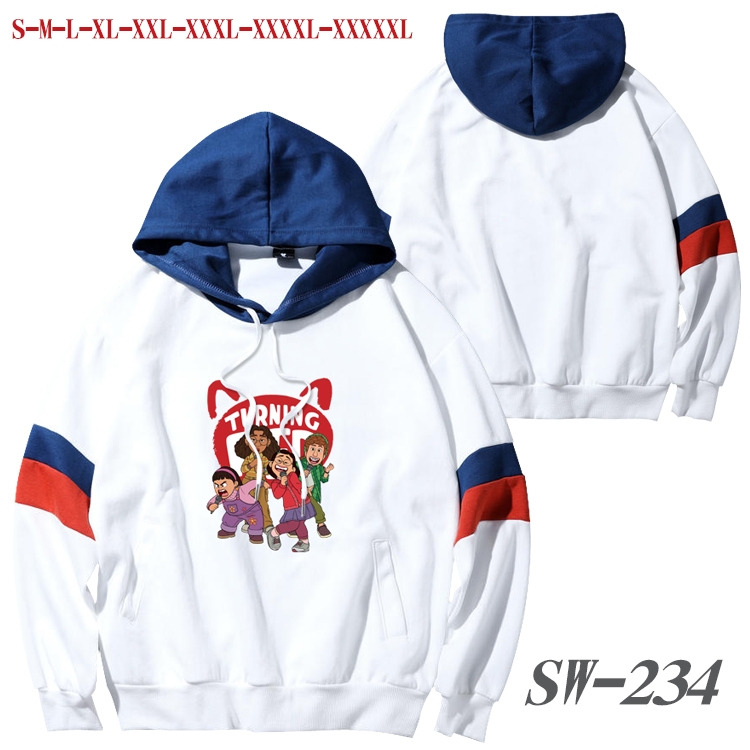 Turning Red Anime cotton color matching pullover sweater hoodie from S to 5XL SW-234