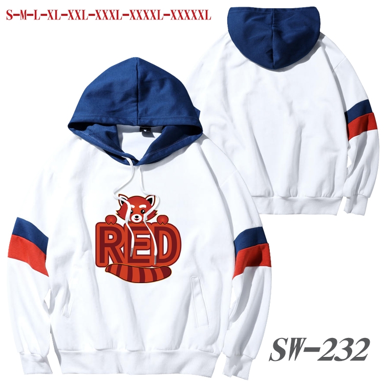 Turning Red Anime cotton color matching pullover sweater hoodie from S to 5XL SW-232