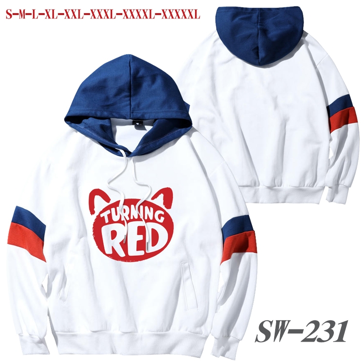 Turning Red Anime cotton color matching pullover sweater hoodie from S to 5XL SW-231