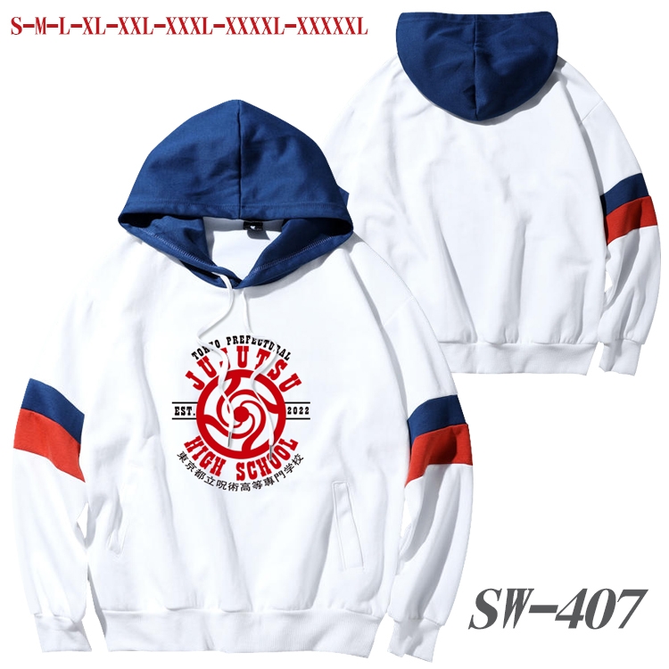 Jujutsu Kaisen Anime cotton color matching pullover sweater hoodie from S to 5XL SW-407