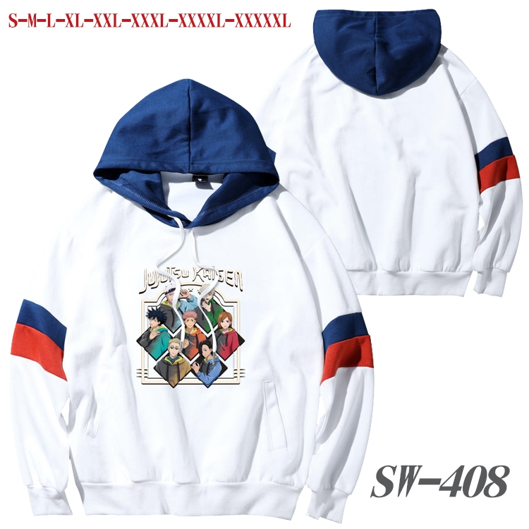 Jujutsu Kaisen Anime cotton color matching pullover sweater hoodie from S to 5XL SW-408