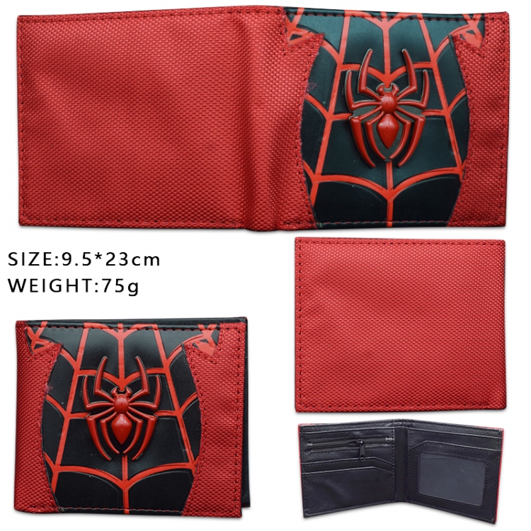 Spiderman Hardware PU short half price wallet 9.5X23.5CM 76G