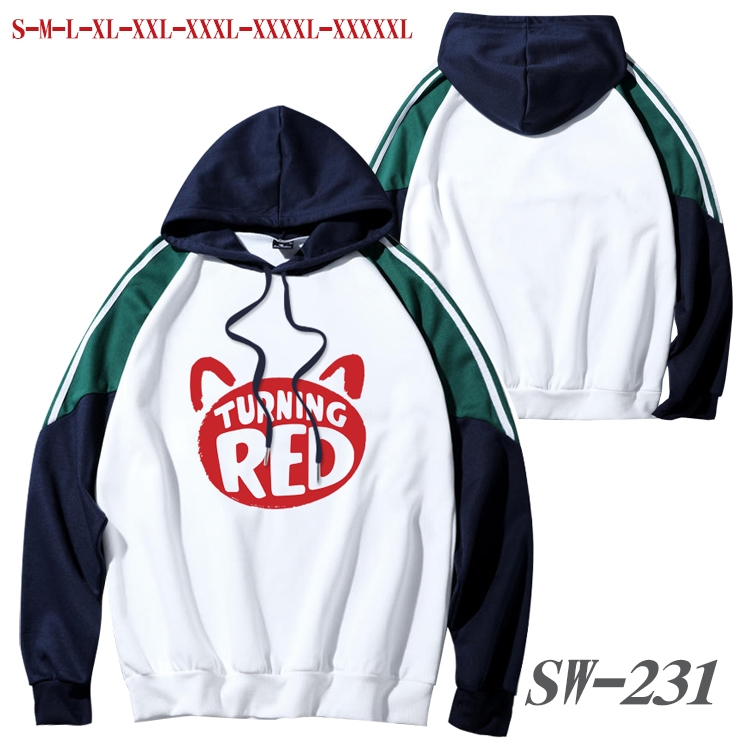 Turning Red Anime color contrast sweater pullover Hoodie from S to 5XL SW-231