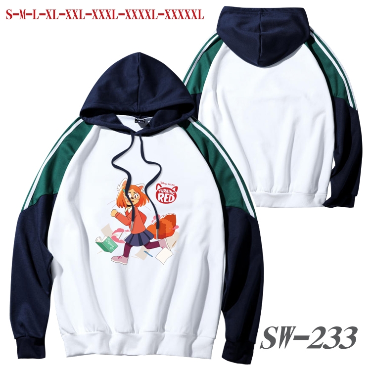 Turning Red Anime color contrast sweater pullover Hoodie from S to 5XL SW-233