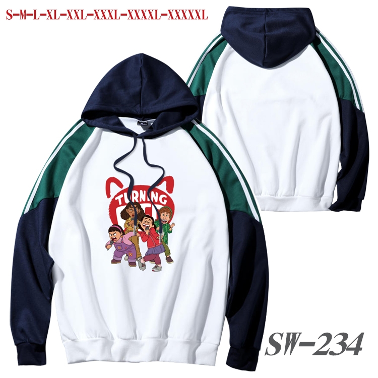 Turning Red Anime color contrast sweater pullover Hoodie from S to 5XL SW-234