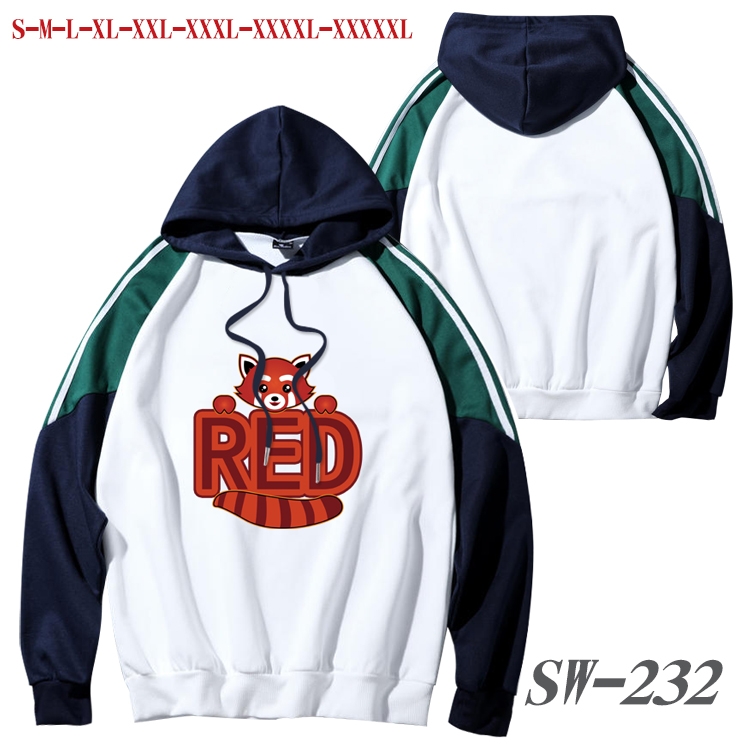 Turning Red Anime color contrast sweater pullover Hoodie from S to 5XL SW-232