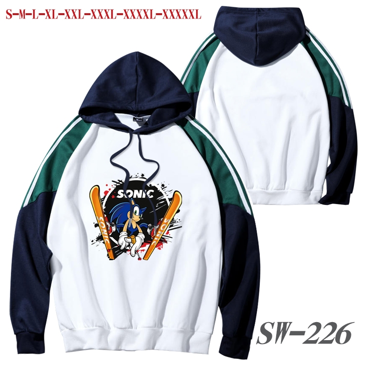 Sonic The Hedgehog Anime color contrast sweater pullover Hoodie from S to 5XL SW-226