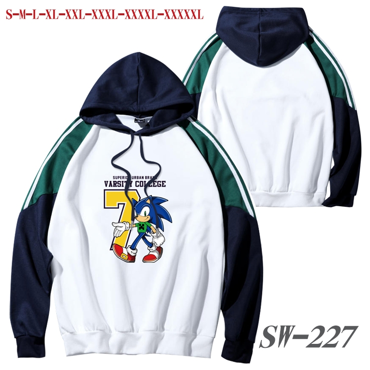 Sonic The Hedgehog Anime color contrast sweater pullover Hoodie from S to 5XL SW-227