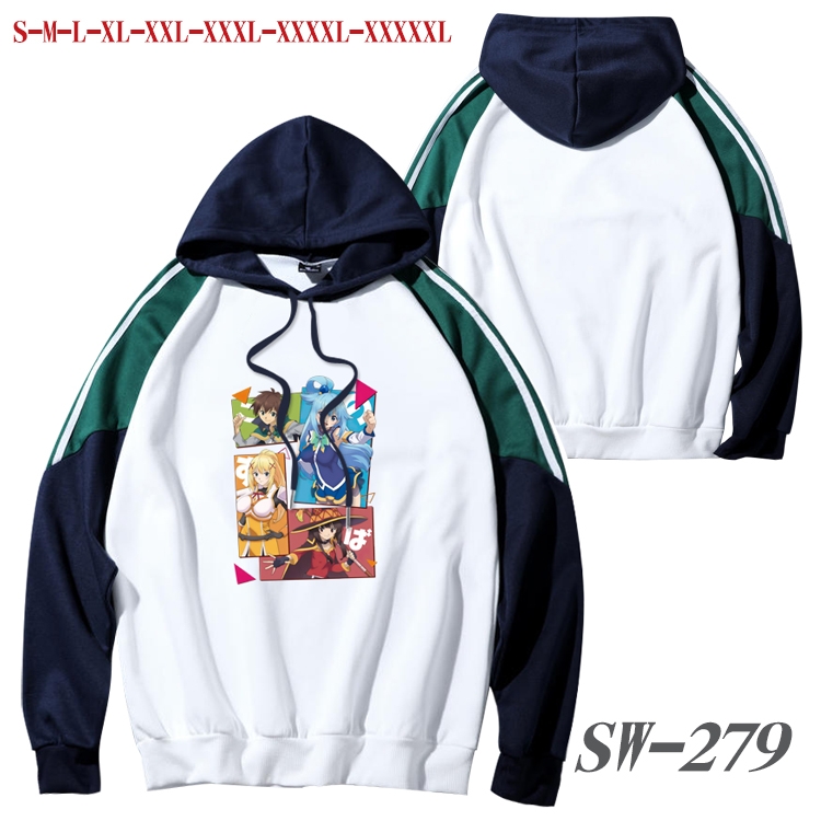 Blessings for a better world Anime color contrast sweater pullover Hoodie from S to 5XL SW-279