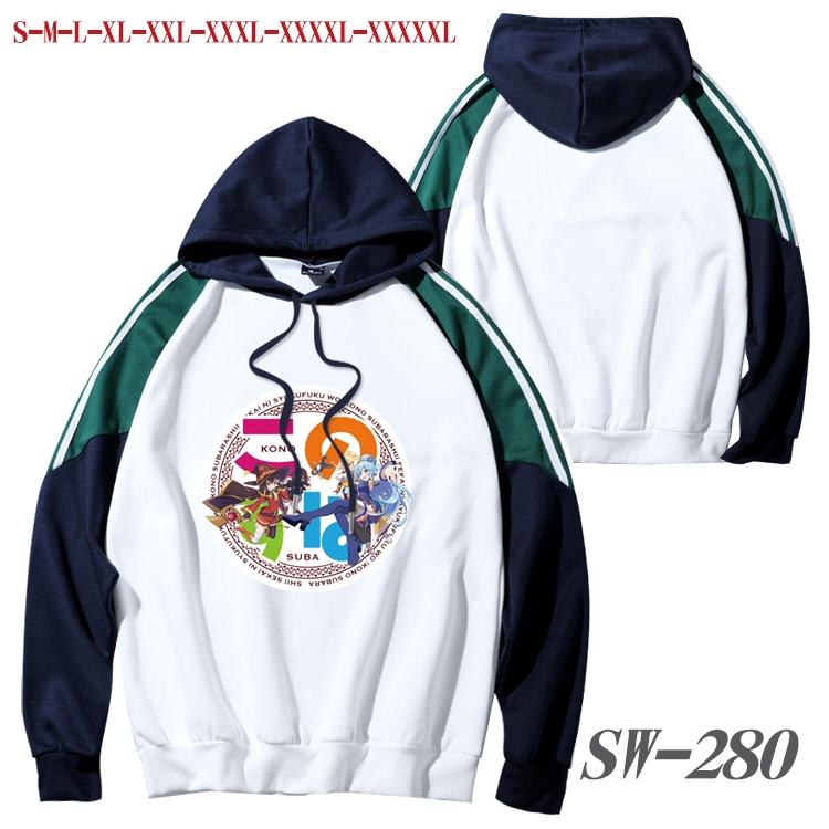 Blessings for a better world Anime color contrast sweater pullover Hoodie from S to 5XL SW-280