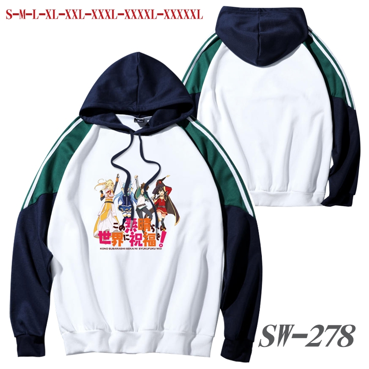 Blessings for a better world Anime color contrast sweater pullover Hoodie from S to 5XL SW-278