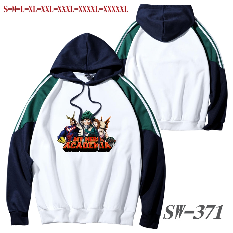 My Hero Academia Anime color contrast sweater pullover Hoodie from S to 5XL SW-371