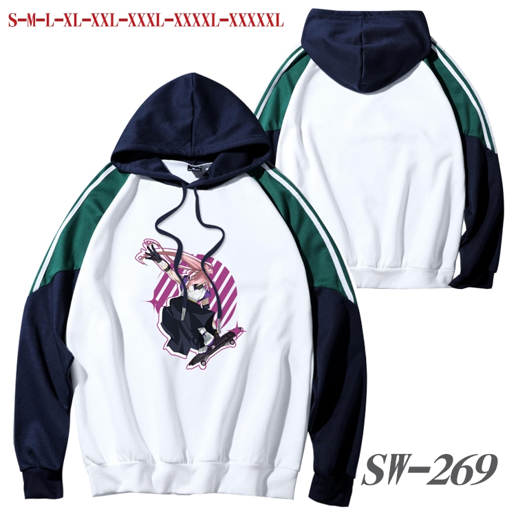 SK∞ Anime color contrast sweater pullover Hoodie from S to 5XL SW-269