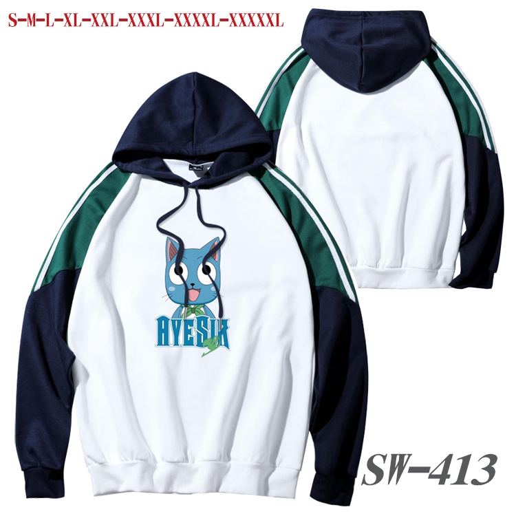 Fairy tail Anime color contrast sweater pullover Hoodie from S to 5XL SW-413