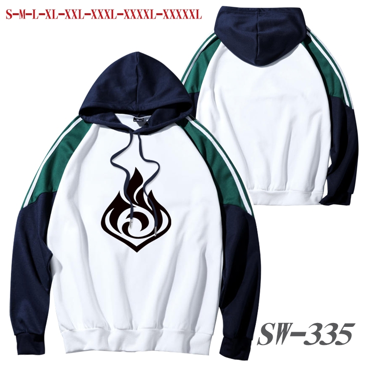 Genshin Impact Anime color contrast sweater pullover Hoodie from S to 5XL SW-335