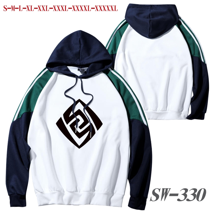 Genshin Impact Anime color contrast sweater pullover Hoodie from S to 5XL SW-330