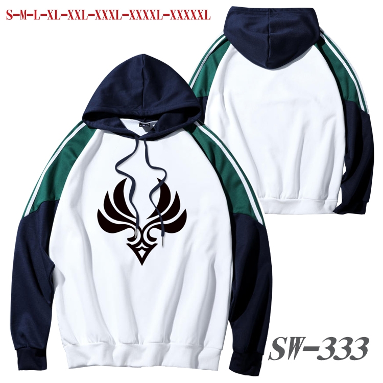 Genshin Impact Anime color contrast sweater pullover Hoodie from S to 5XL SW-333