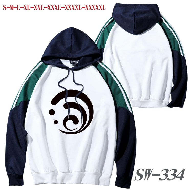 Genshin Impact Anime color contrast sweater pullover Hoodie from S to 5XL SW-334