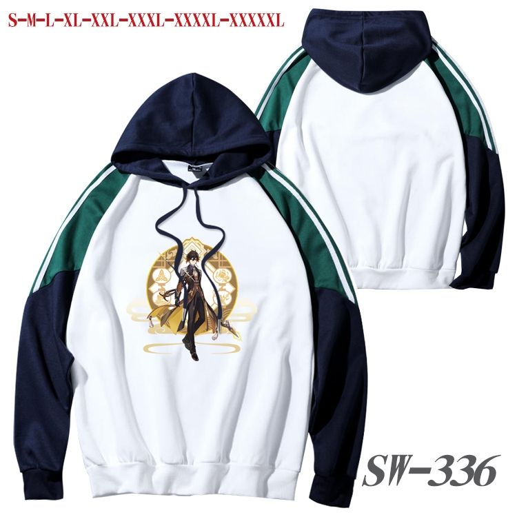 Genshin Impact Anime color contrast sweater pullover Hoodie from S to 5XL SW-336