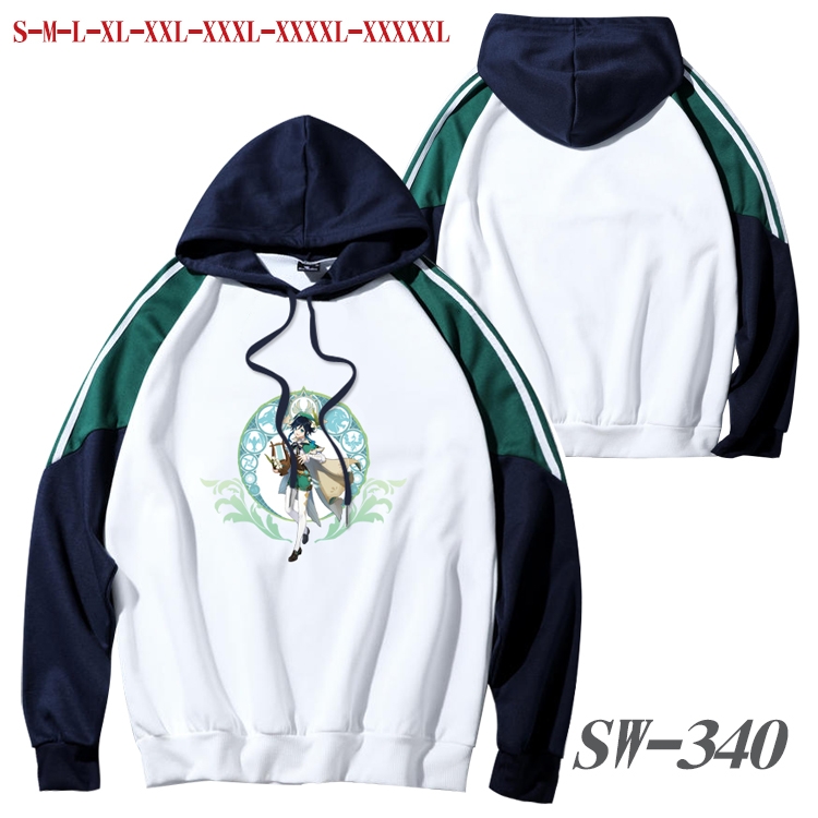 Genshin Impact Anime color contrast sweater pullover Hoodie from S to 5XL SW-340