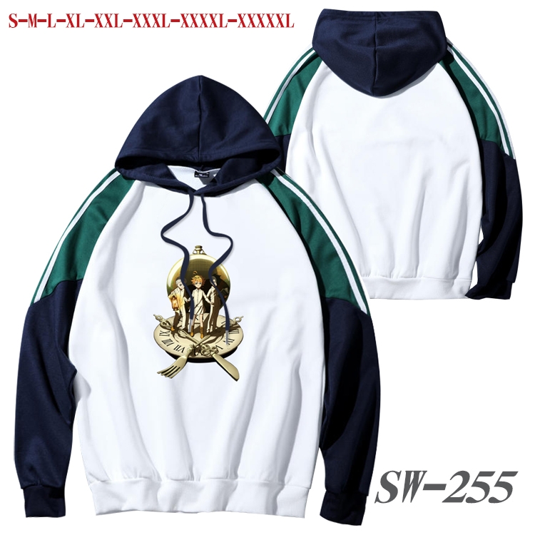 The Promised Neverla Anime color contrast sweater pullover Hoodie from S to 5XL SW-255