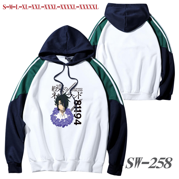 The Promised Neverla Anime color contrast sweater pullover Hoodie from S to 5XL SW-258