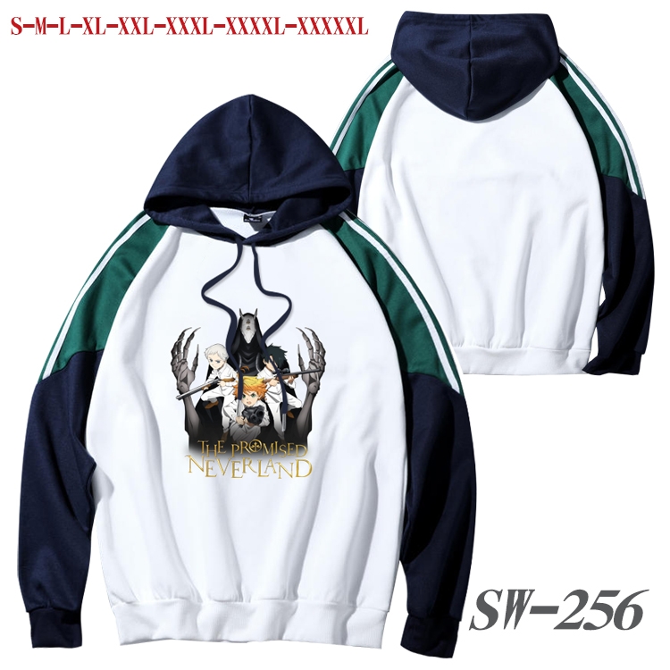 The Promised Neverla Anime color contrast sweater pullover Hoodie from S to 5XL SW-256