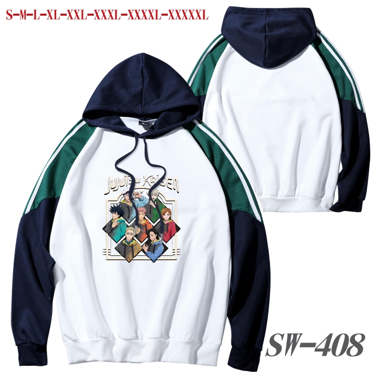 Jujutsu Kaisen Anime color contrast sweater pullover Hoodie from S to 5XL SW-408