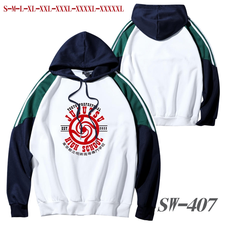 Jujutsu Kaisen Anime color contrast sweater pullover Hoodie from S to 5XL SW-407