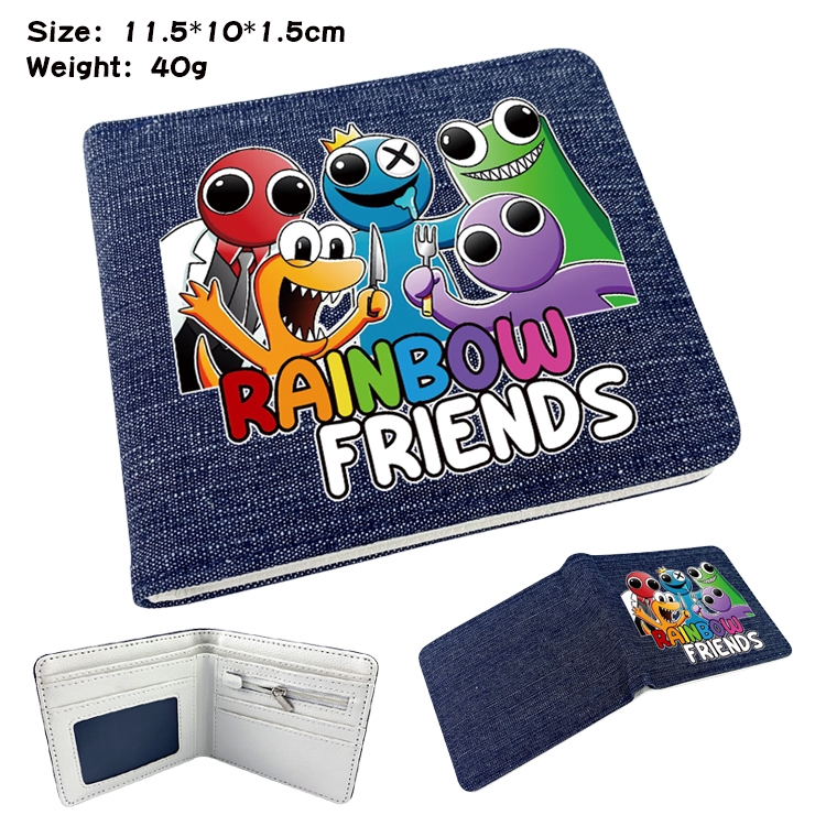 Rainbow friends Anime Peripheral Denim Coloring Book Wallet 11.5X10X1.5CM 40g