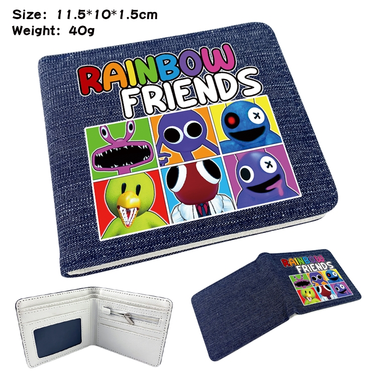 Rainbow friends Anime Peripheral Denim Coloring Book Wallet 11.5X10X1.5CM 40g