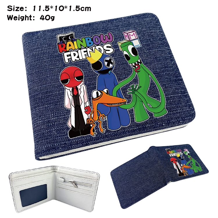 Rainbow friends Anime Peripheral Denim Coloring Book Wallet 11.5X10X1.5CM 40g