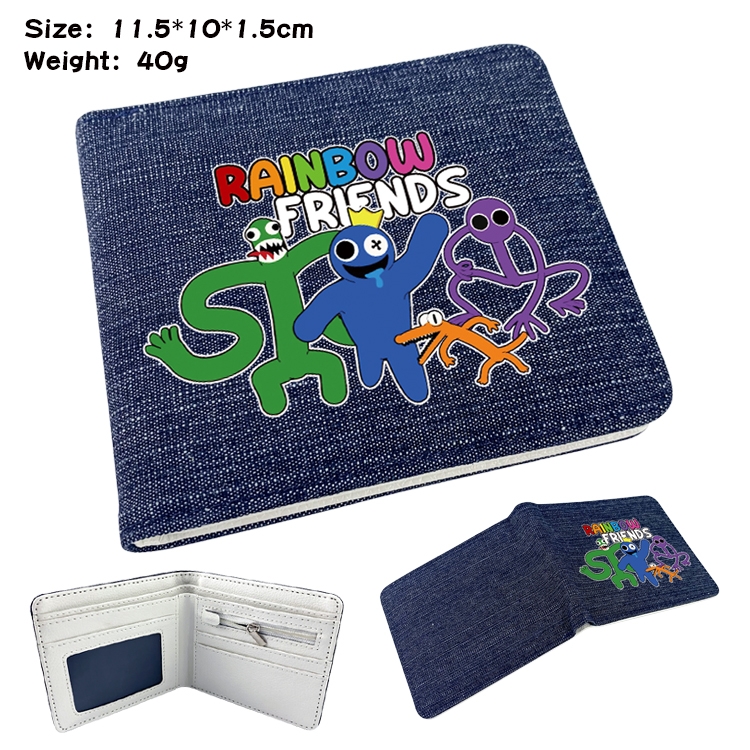 Rainbow friends Anime Peripheral Denim Coloring Book Wallet 11.5X10X1.5CM 40g