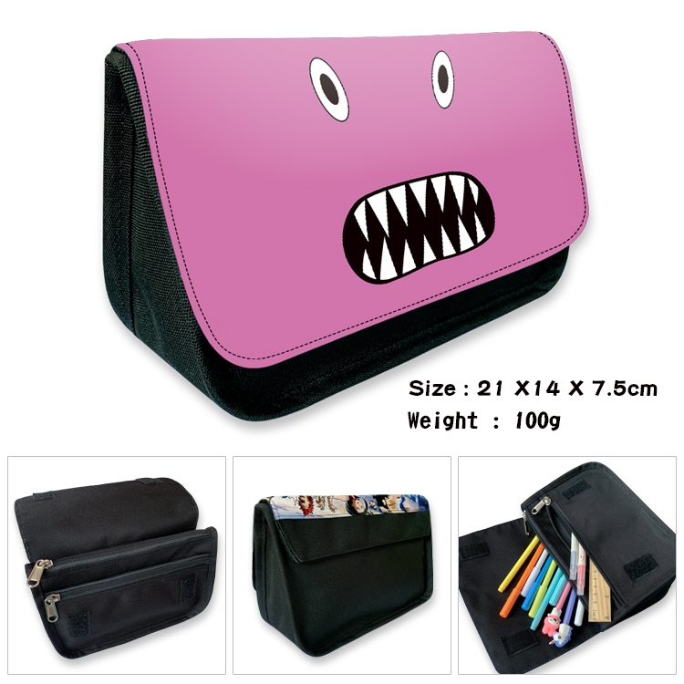 Rainbow friends Velcro canvas zipper pencil case Pencil Bag 21×14×7.5cm