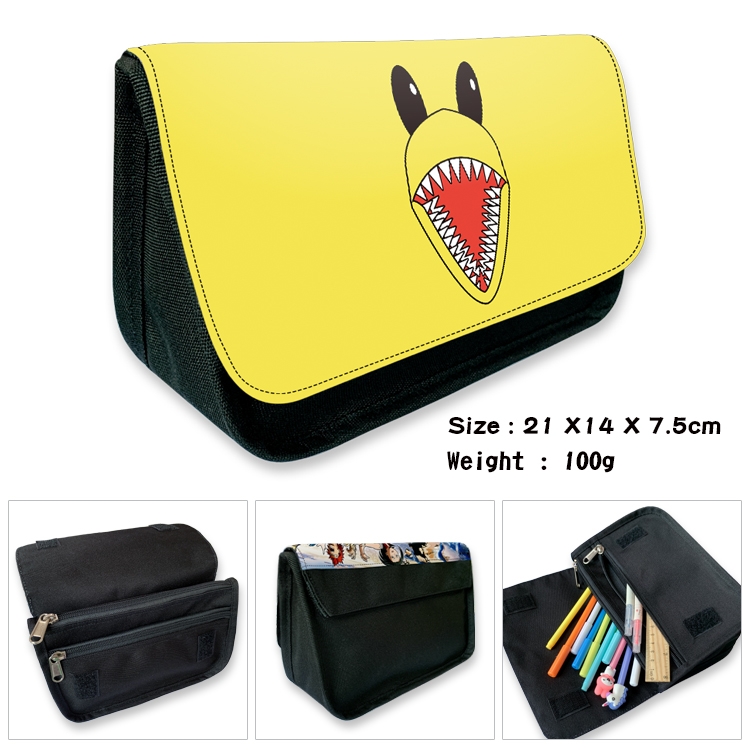 Rainbow friends Velcro canvas zipper pencil case Pencil Bag 21×14×7.5cm