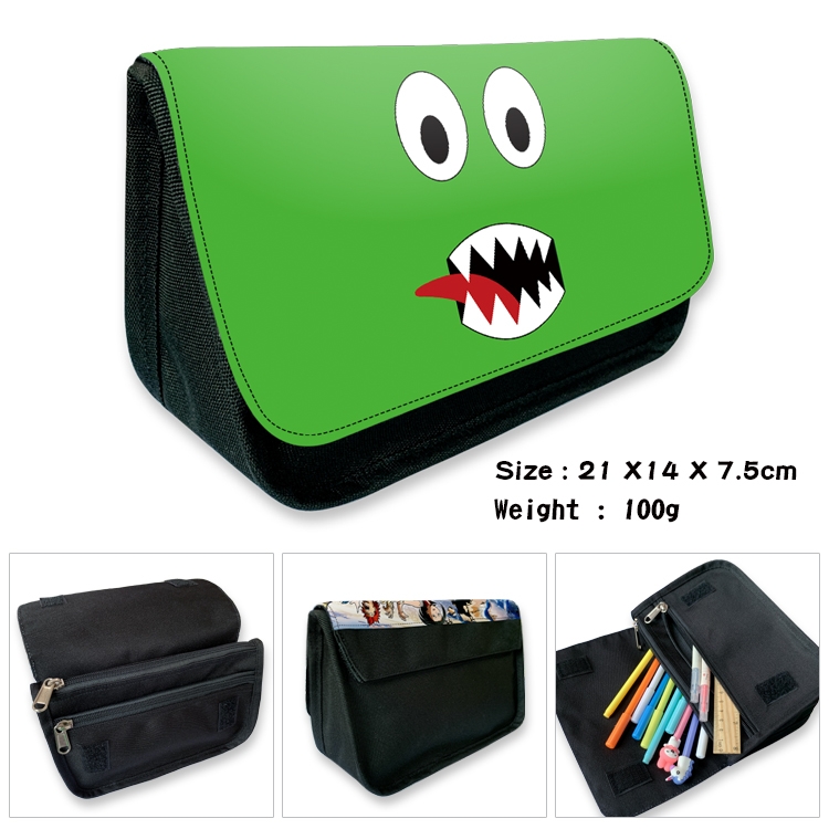 Rainbow friends Velcro canvas zipper pencil case Pencil Bag 21×14×7.5cm