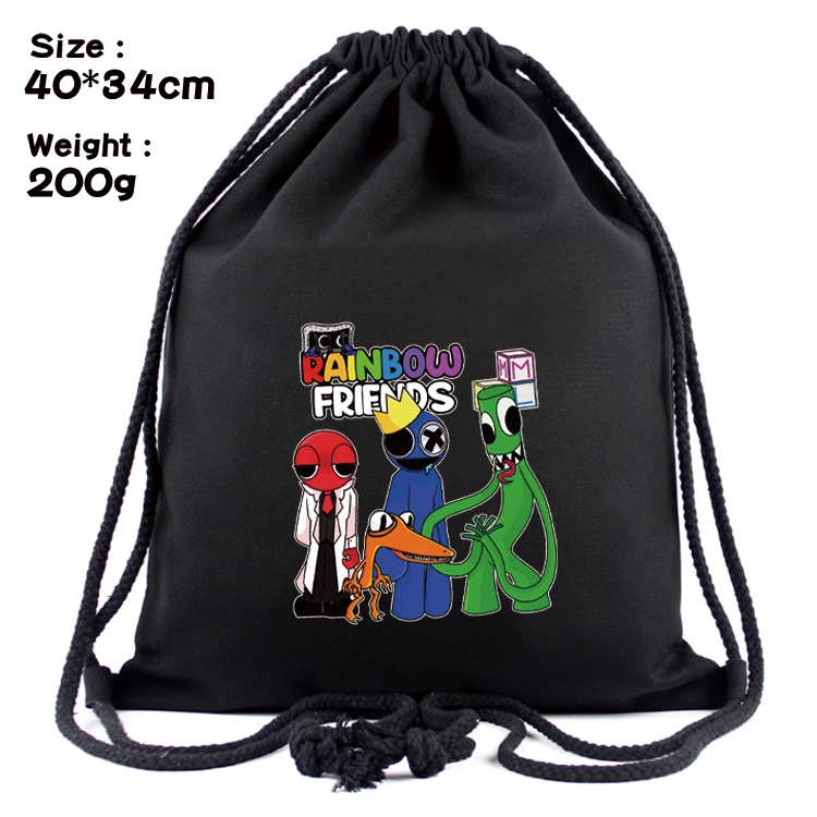 Rainbow friends Anime Coloring Book Drawstring Backpack 40X34cm 200g