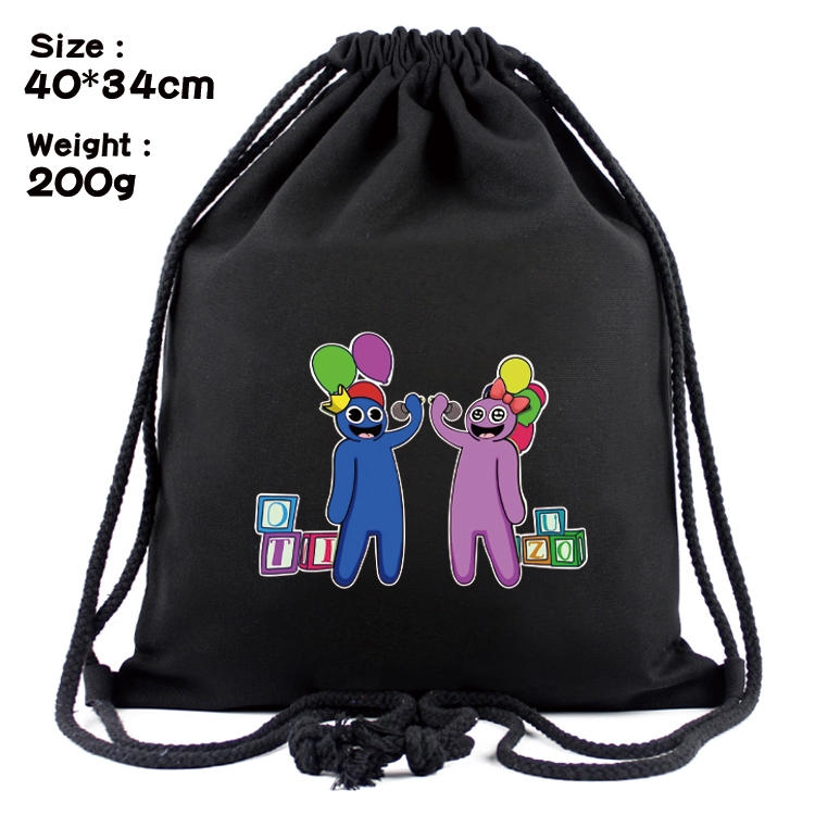 Rainbow friends Anime Coloring Book Drawstring Backpack 40X34cm 200g